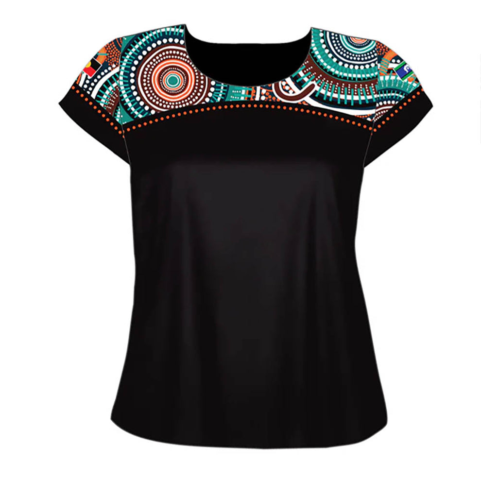 50 Years Of NAIDOC Black Cotton Crew Neck Women's T-Shirt